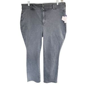 NYDJ Not Your Daughters Jeans Women 18W Marilyn Straight High Rise Stretch Black